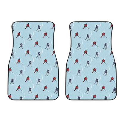 Ice Hockey Players Pattern Print Front Car Floor Mats