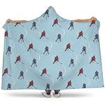 Ice Hockey Players Pattern Print Hooded Blanket