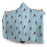Ice Hockey Players Pattern Print Hooded Blanket