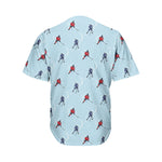 Ice Hockey Players Pattern Print Men's Baseball Jersey