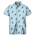 Ice Hockey Players Pattern Print Men's Short Sleeve Shirt