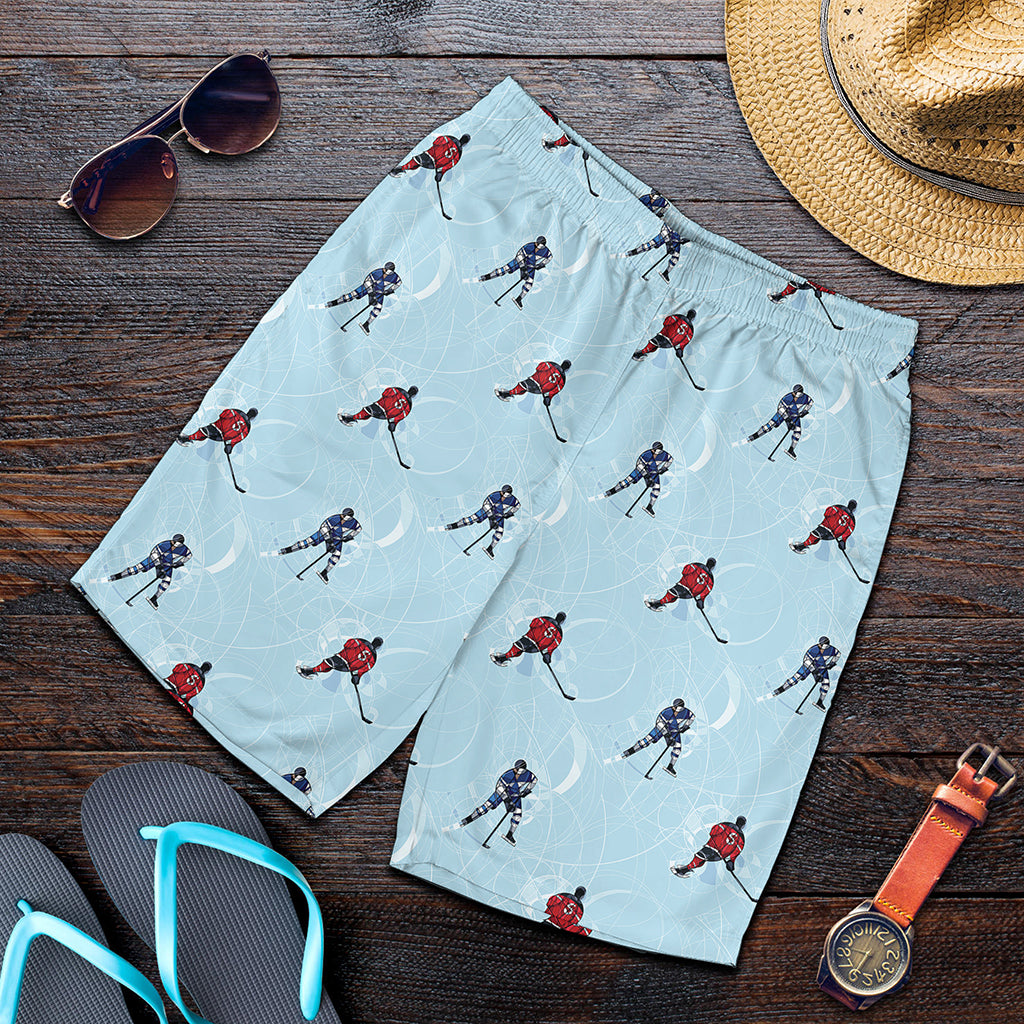 Ice Hockey Players Pattern Print Men's Shorts