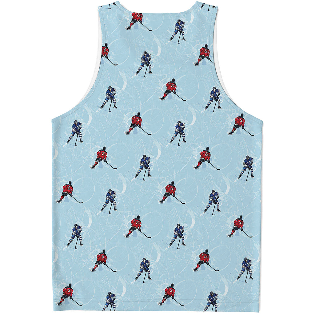 Ice Hockey Players Pattern Print Men's Tank Top