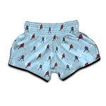 Ice Hockey Players Pattern Print Muay Thai Boxing Shorts