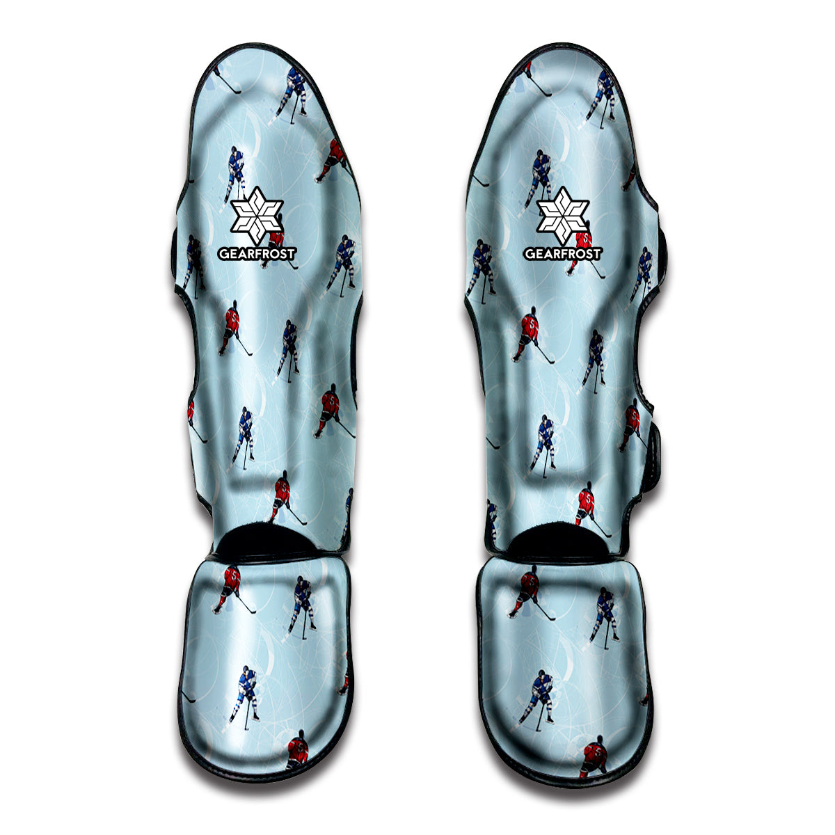 Ice Hockey Players Pattern Print Muay Thai Shin Guard