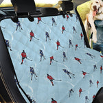 Ice Hockey Players Pattern Print Pet Car Back Seat Cover