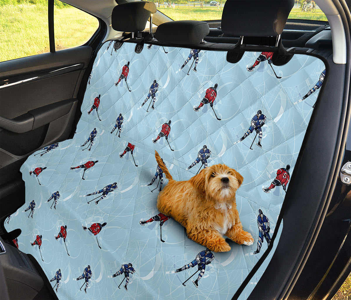 Ice Hockey Players Pattern Print Pet Car Back Seat Cover