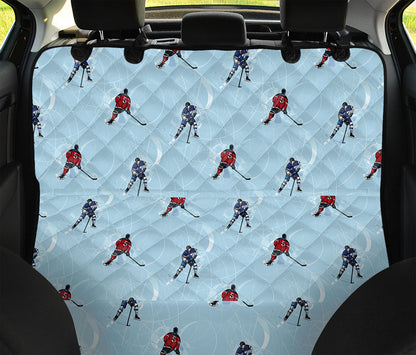 Ice Hockey Players Pattern Print Pet Car Back Seat Cover