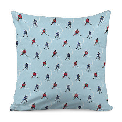 Ice Hockey Players Pattern Print Pillow Cover