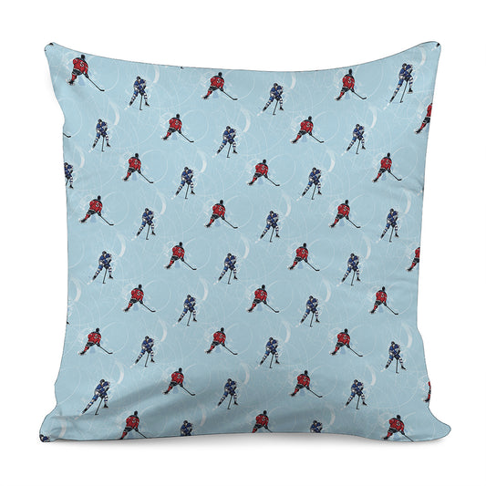 Ice Hockey Players Pattern Print Pillow Cover