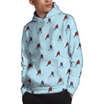 Ice Hockey Players Pattern Print Pullover Hoodie