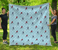 Ice Hockey Players Pattern Print Quilt