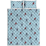 Ice Hockey Players Pattern Print Quilt Bed Set