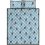 Ice Hockey Players Pattern Print Quilt Bed Set