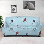 Ice Hockey Players Pattern Print Sofa Cover