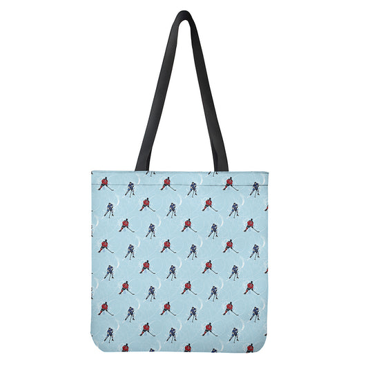 Ice Hockey Players Pattern Print Tote Bag