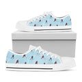Ice Hockey Players Pattern Print White Low Top Sneakers