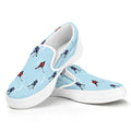 Ice Hockey Players Pattern Print White Slip On Sneakers