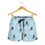 Ice Hockey Players Pattern Print Women's Shorts