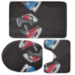 Ice Hockey Skates Print 3 Piece Bath Mat Set