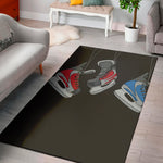 Ice Hockey Skates Print Area Rug