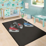 Ice Hockey Skates Print Area Rug