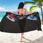 Ice Hockey Skates Print Beach Sarong Wrap