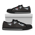 Ice Hockey Skates Print Black Low Top Sneakers