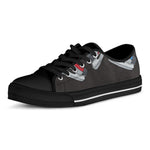 Ice Hockey Skates Print Black Low Top Shoes 