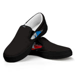 Ice Hockey Skates Print Black Slip On Shoes