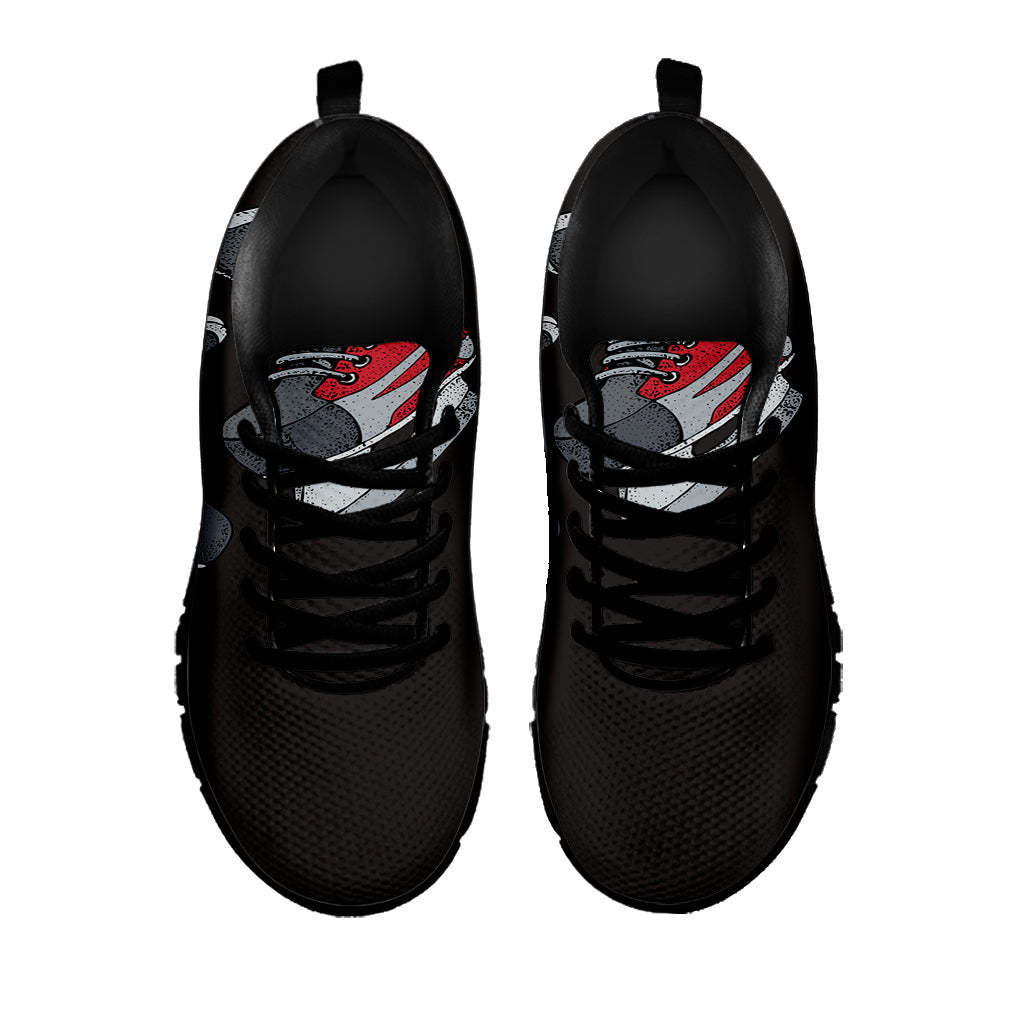 Ice Hockey Skates Print Black Sneakers