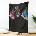 Ice Hockey Skates Print Blanket