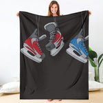 Ice Hockey Skates Print Blanket