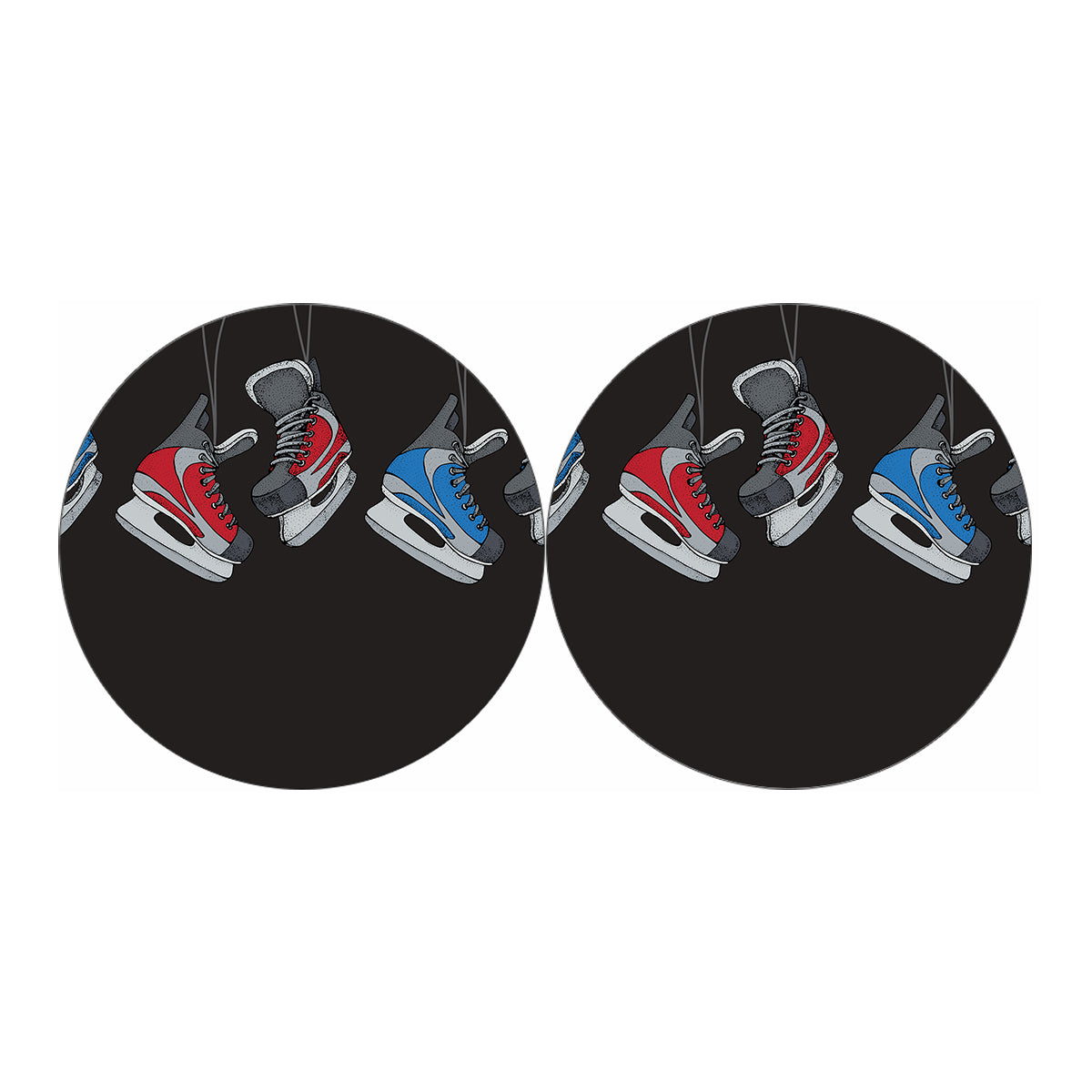 Ice Hockey Skates Print Car Coasters