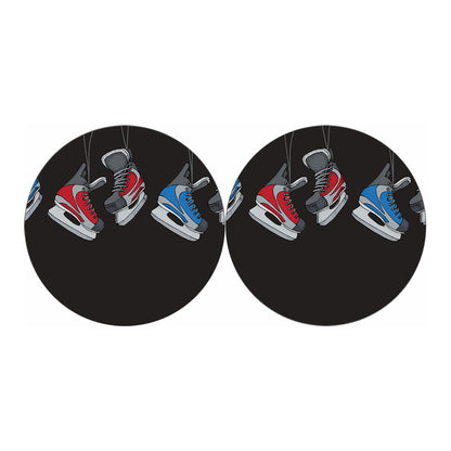 Ice Hockey Skates Print Car Coasters