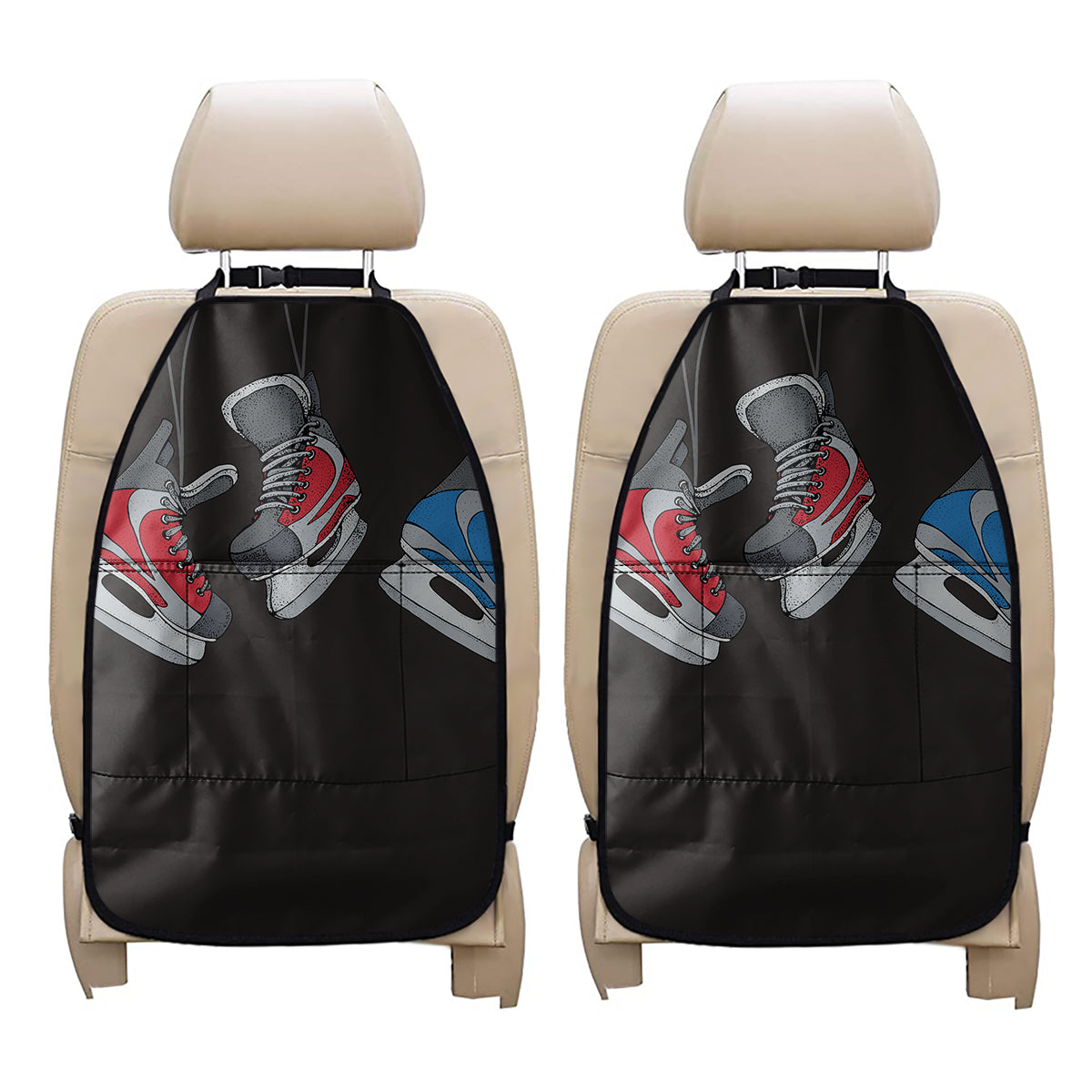 Ice Hockey Skates Print Car Seat Organizers