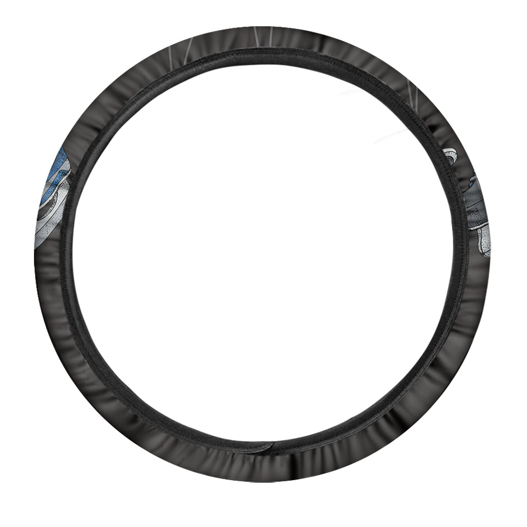 Ice Hockey Skates Print Car Steering Wheel Cover