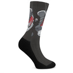 Ice Hockey Skates Print Crew Socks