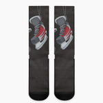 Ice Hockey Skates Print Crew Socks