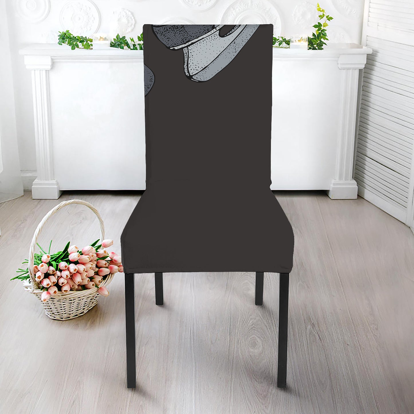 Ice Hockey Skates Print Dining Chair Slipcover