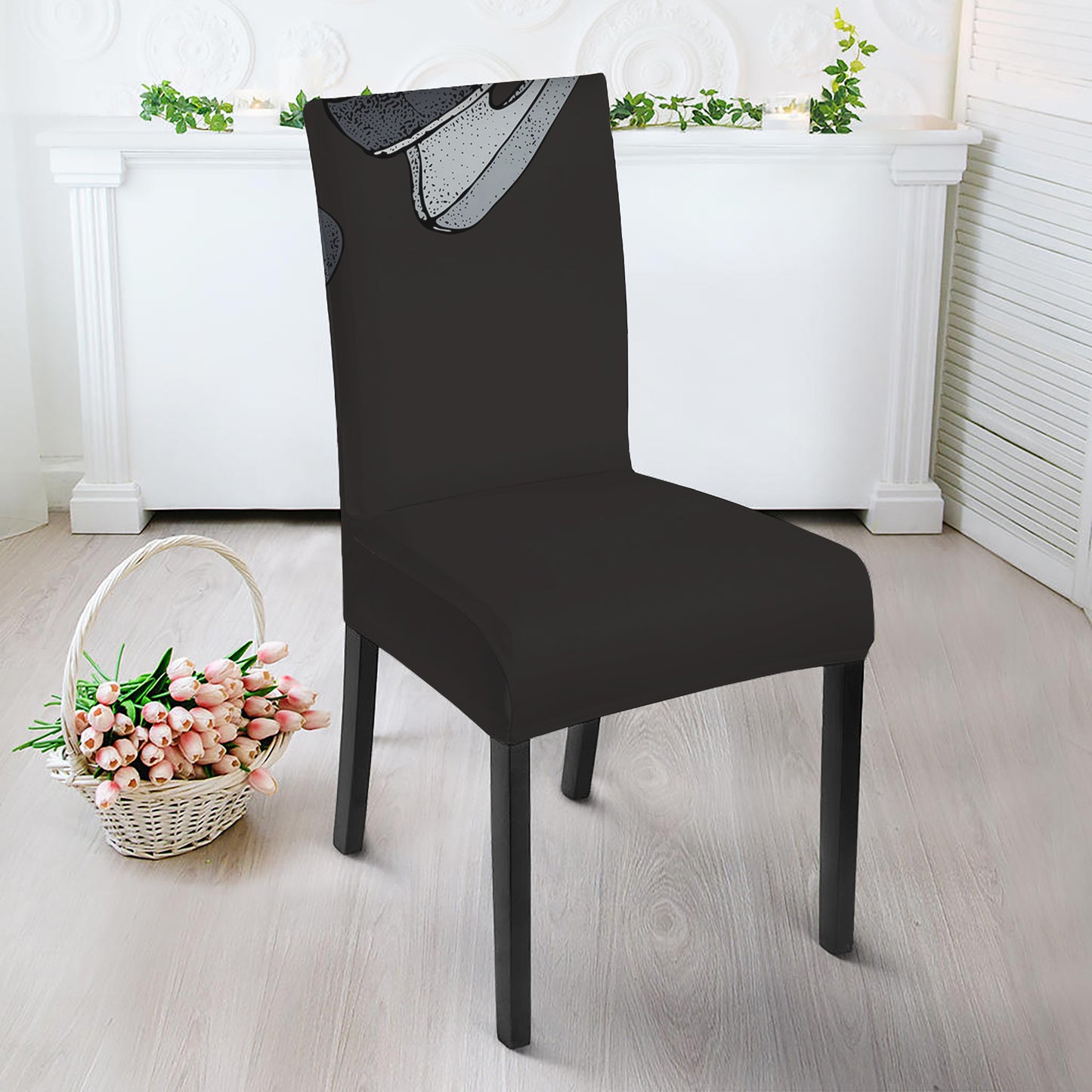 Ice Hockey Skates Print Dining Chair Slipcover