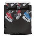 Ice Hockey Skates Print Duvet Cover Bedding Set