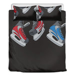 Ice Hockey Skates Print Duvet Cover Bedding Set