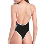 Ice Hockey Skates Print High Cut One Piece Swimsuit