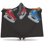 Ice Hockey Skates Print Hooded Blanket