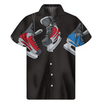Ice Hockey Skates Print Men's Short Sleeve Shirt
