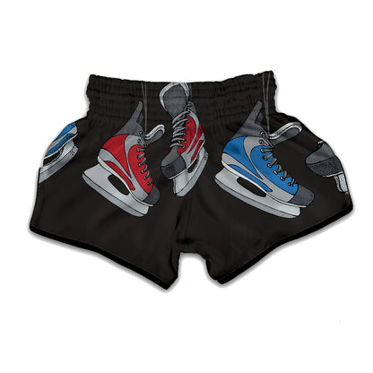 Ice Hockey Skates Print Muay Thai Boxing Shorts