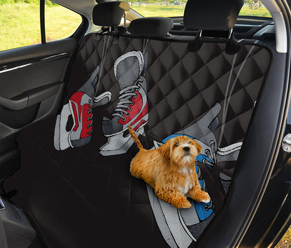 Ice Hockey Skates Print Pet Car Back Seat Cover
