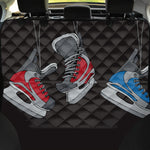 Ice Hockey Skates Print Pet Car Back Seat Cover
