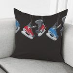 Ice Hockey Skates Print Pillow Cover